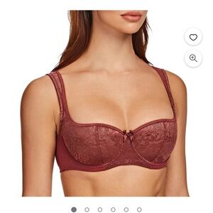 NWOT Meleneca Cabernet red underwire lace balconet bra